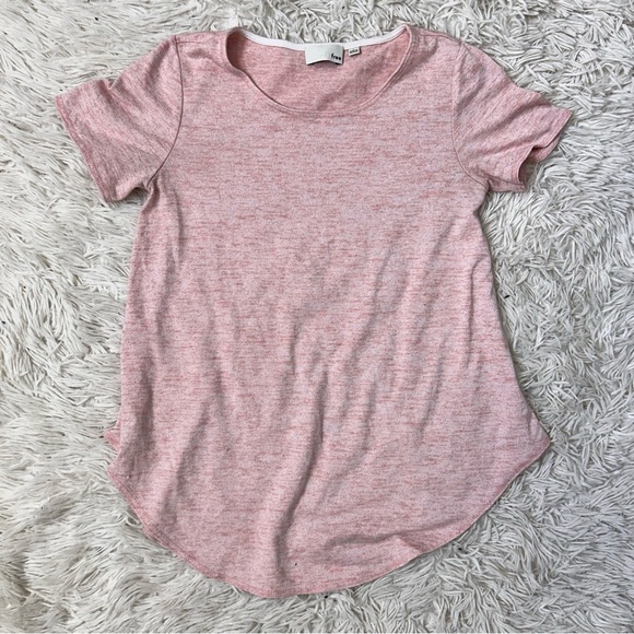 ◾️Aritzia Wilfred Free Heathered Pink Esther Scoop Neck T Shirt - Picture 2 of 6